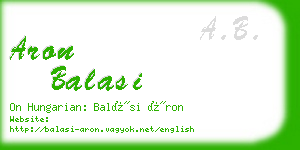 aron balasi business card